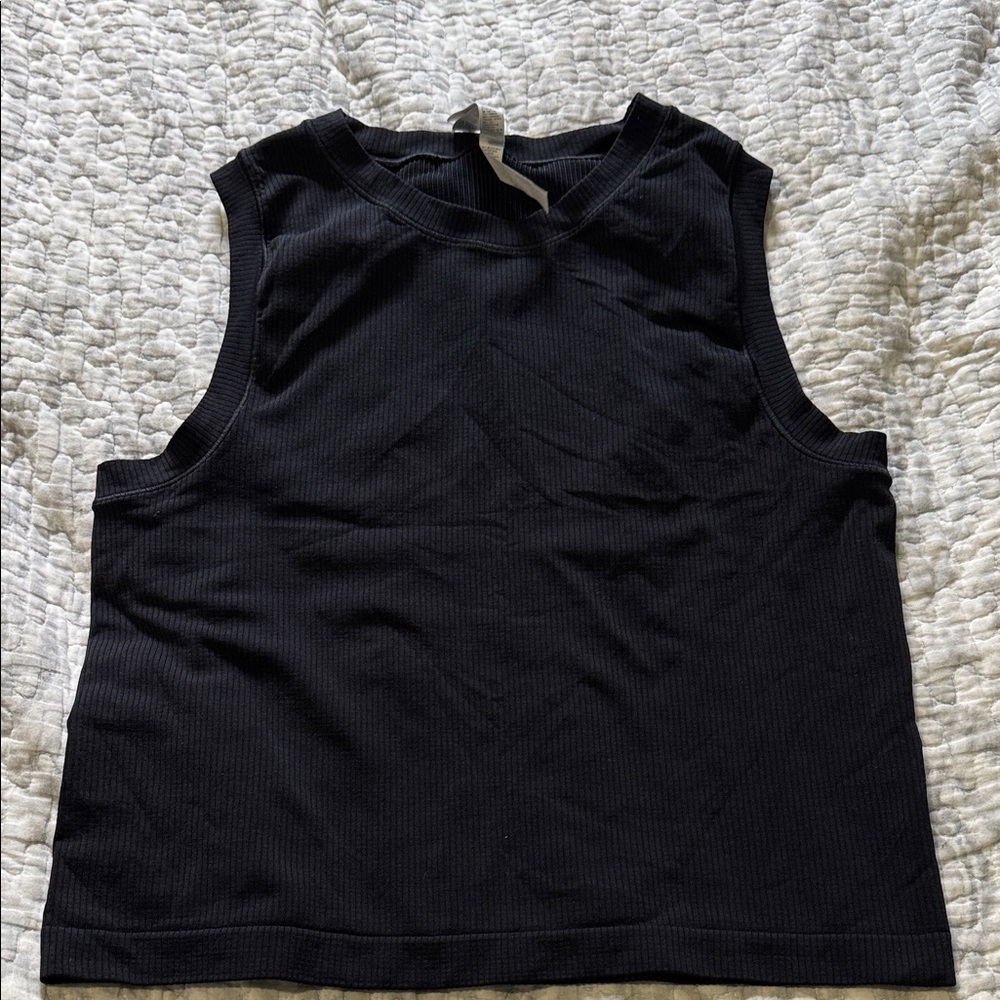 Athleta Black Ribbed Tank Top